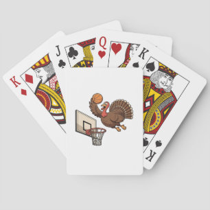 Thanksgiving Turkey Dunking Basketball Funny Casinokort