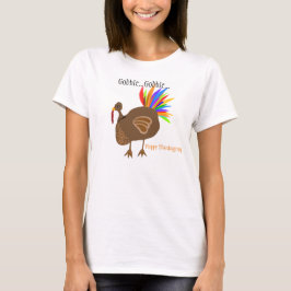 Thanksgiving Turkey Feathers Gobble Gobble Tee Shirt