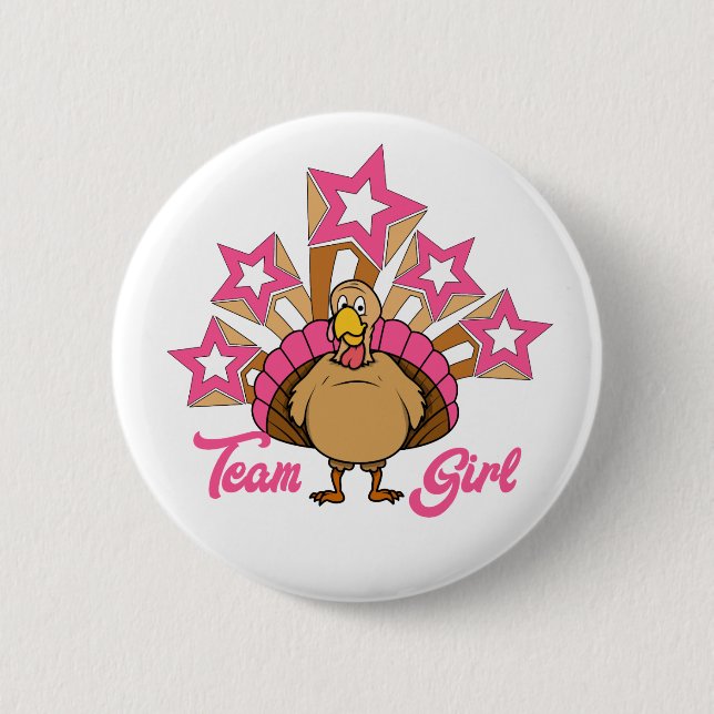 Thanksgiving Turkey Gender Reveal - Team Girl Knapp (Framsida)