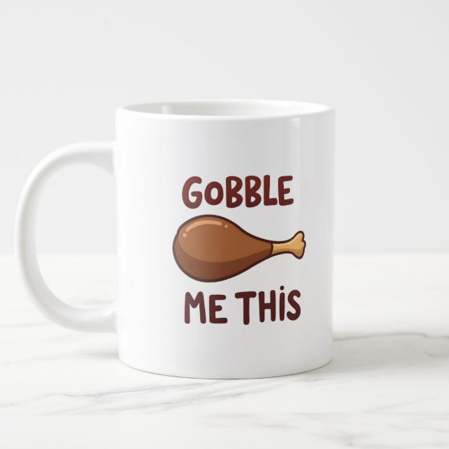 Thanksgiving Turkey Gift Funny Jumbo Mugg (Vänster)