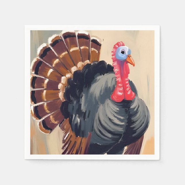 Thanksgiving Turkey | Glad Thanksgivingfest Pappersservett (Framsidan)