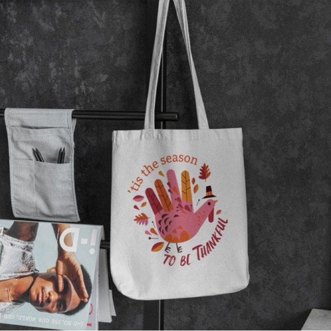 Thanksgiving Turkey Hand Tote Bag Tygkasse (Skapare uppladdad)