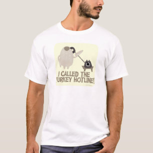 Thanksgiving Turkey Hotline Roligt Tecknad Art T-shirt