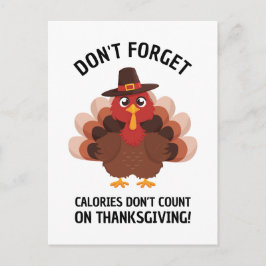 Thanksgiving Turkey Humor Funny Fall Joke Helg Vykort