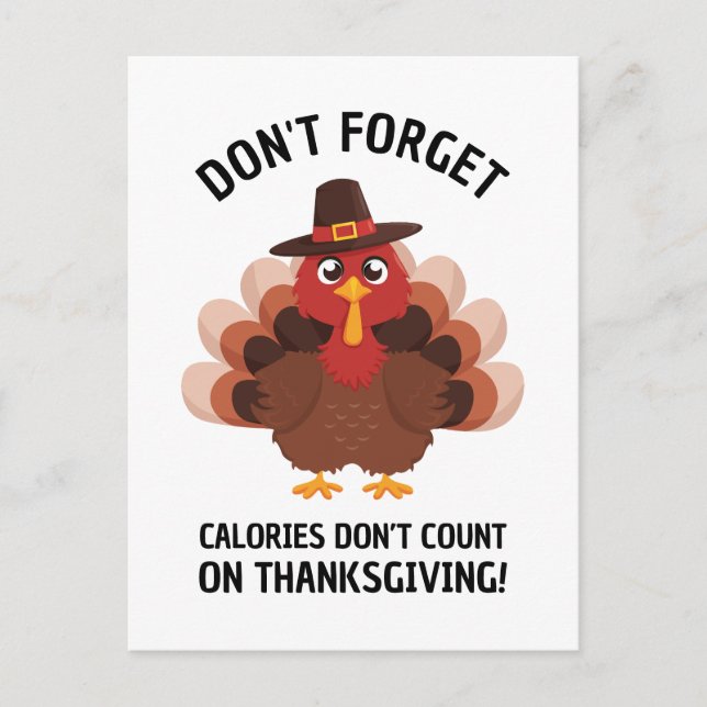 Thanksgiving Turkey Humor Funny Fall Joke Helg Vykort (Framsida)