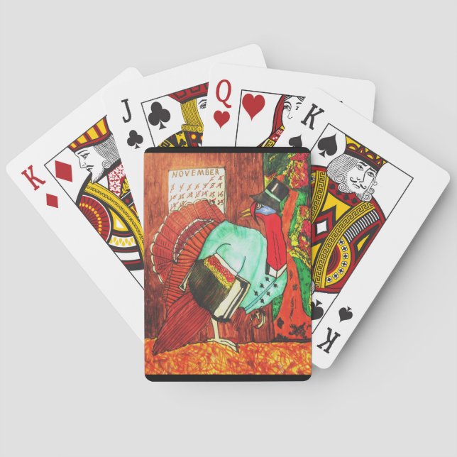 THANKSGIVING TURKEY JOKE-spelkort Casinokort (Baksidan)
