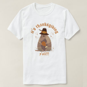 Thanksgiving Turkey Leg Armadillo Texas T Shirt