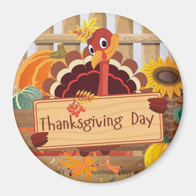 Thanksgiving Turkey Magnet (Framsidan)