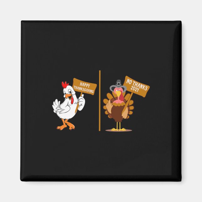 Thanksgiving Turkey No Thanks Grumpy Halloween Fun Magnet (Framsidan)