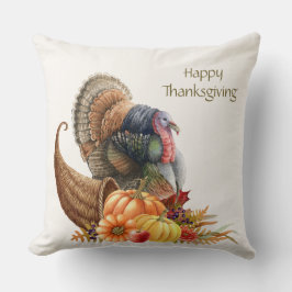 Thanksgiving Turkey Pumpkins Dekorativ kudde