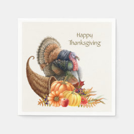 Thanksgiving Turkey Pumpkins Napkin Pappersservett