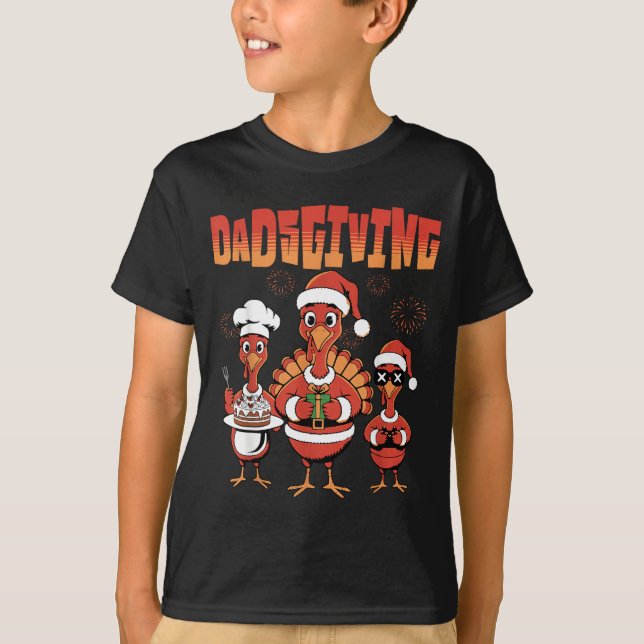Thanksgiving Turkey Squad Dancing Dad Mom Kid Happ T Shirt (Framsida)