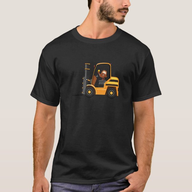 Thanksgiving Turkey Tractor Construction Vehicle T T Shirt (Framsida)