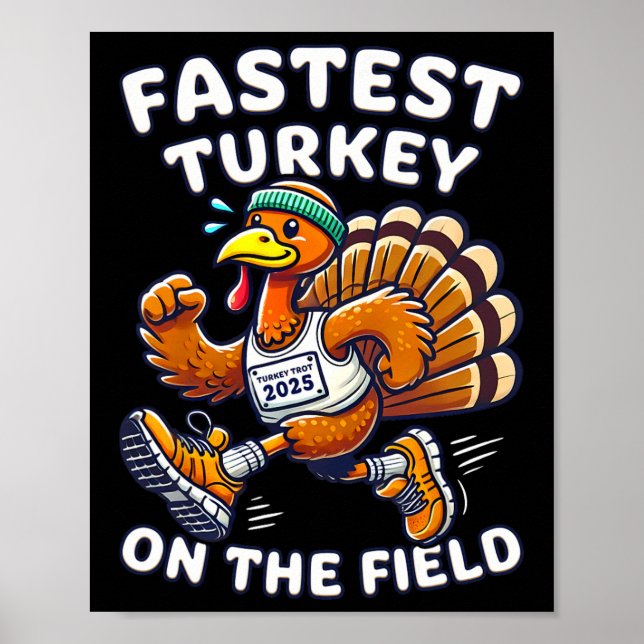 Thanksgiving Turkey Trot 2025 Snabbaste Kalkonen P Poster (Framsidan)