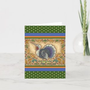 THANKSGIVING TURKEY UNICORN, WHIMSICAL FANTASY KORT