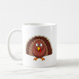 Thanksgiving Turkey With Pumpkin Cartoon Kaffemugg