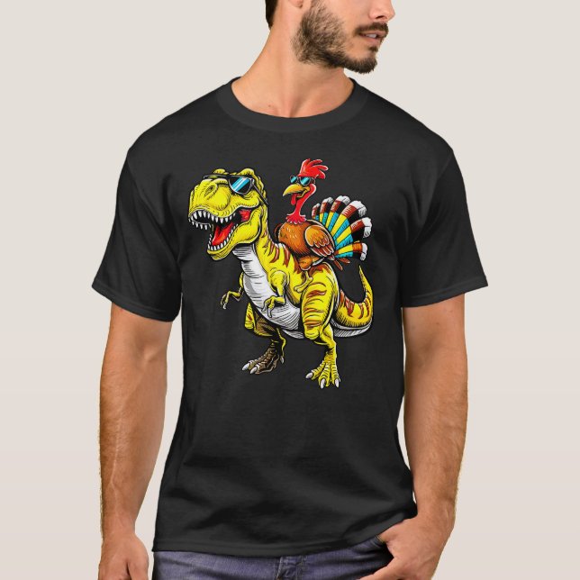 Thanksgiving Turkeysaurus T-Rex Turkey Dinosaur To T Shirt (Framsida)