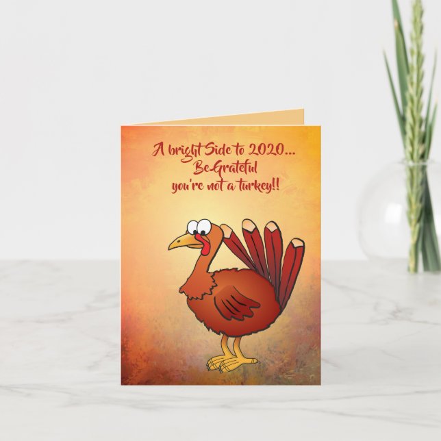 Thanksgiving Turkiet 20 tacksamhet 1 Tack Kort (Framsida)
