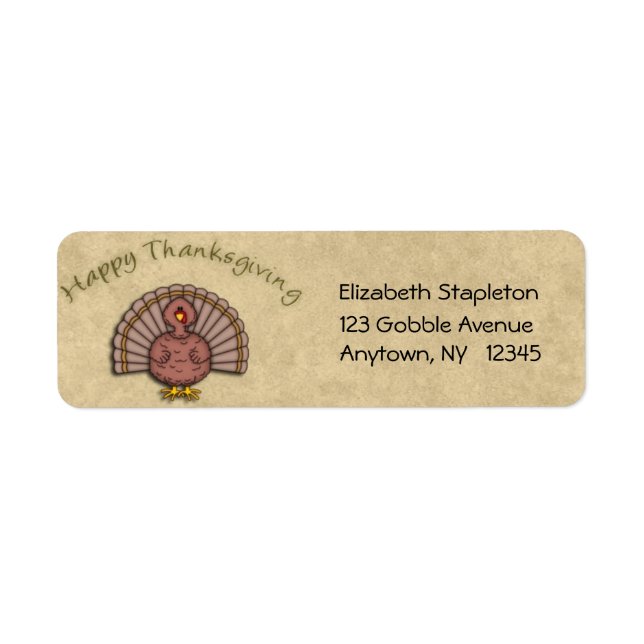 Thanksgiving Turkiet adressetikett Returadress Etikett (Framsidan)