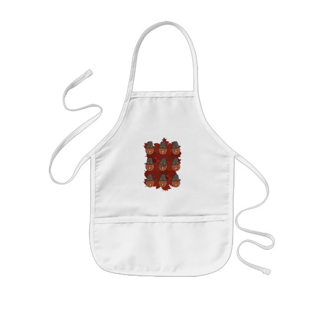 Thanksgiving Turkiet Ansikte Emoji Gift Barnförkläde (Framsidan)