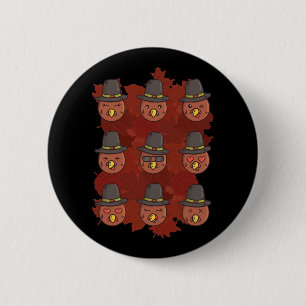 Thanksgiving Turkiet Ansikte Emoji Gift Knapp