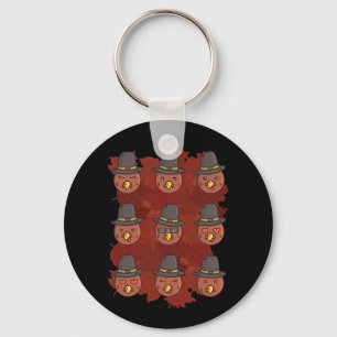 Thanksgiving Turkiet Ansikte Emoji Gift Nyckelring