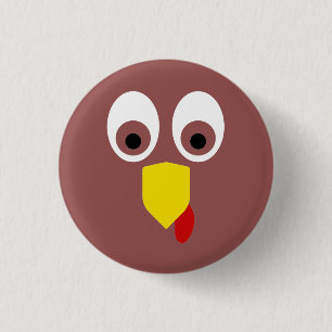 Thanksgiving Turkiet Ansikte Knapp