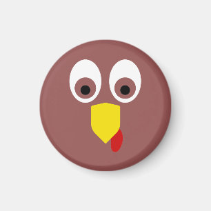 Thanksgiving Turkiet Ansikte Magnet