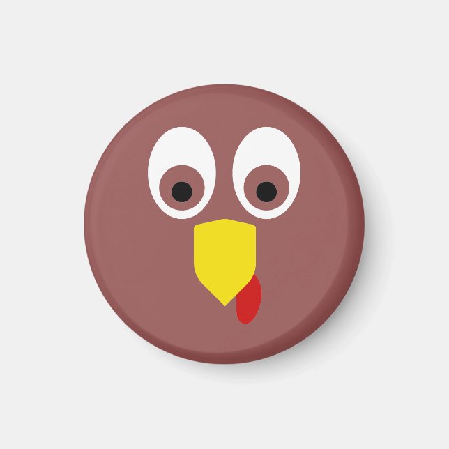 Thanksgiving Turkiet Ansikte Magnet (Framsidan)