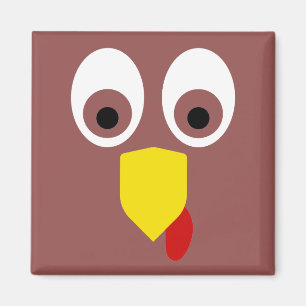 Thanksgiving Turkiet Ansikte Magnet