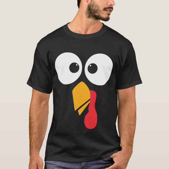 Thanksgiving Turkiet Ansikte Matching Family Costu T Shirt (Framsida)