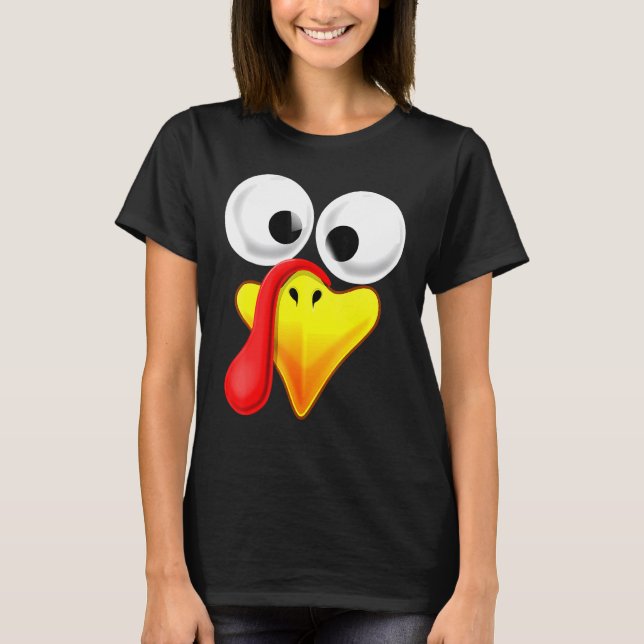Thanksgiving Turkiet Ansikte Matching Family Costu T Shirt (Framsida)