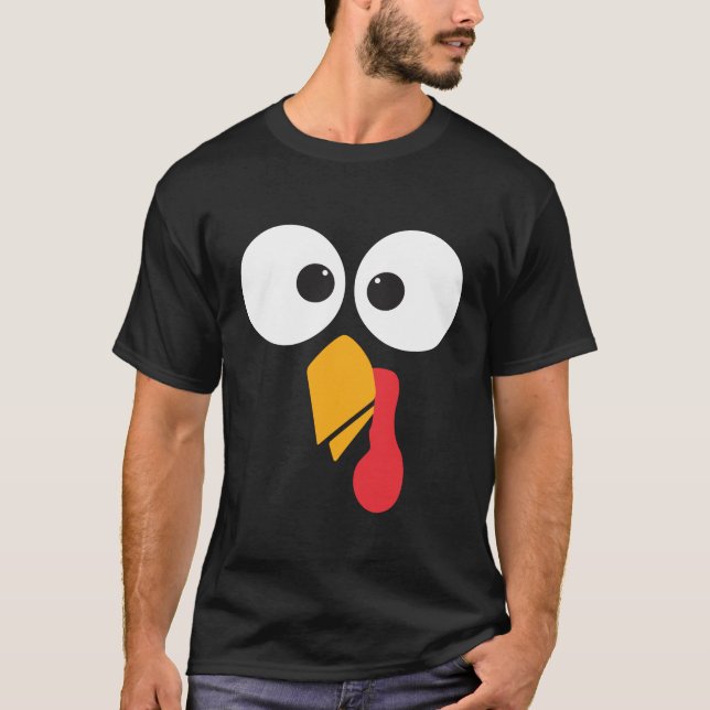 Thanksgiving Turkiet Ansikte Matching Family Costu T Shirt (Framsida)