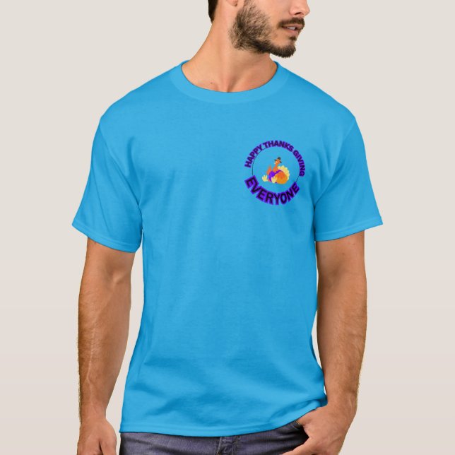 Thanksgiving Turkiet Basic Mörk T-Shirt (Framsida)