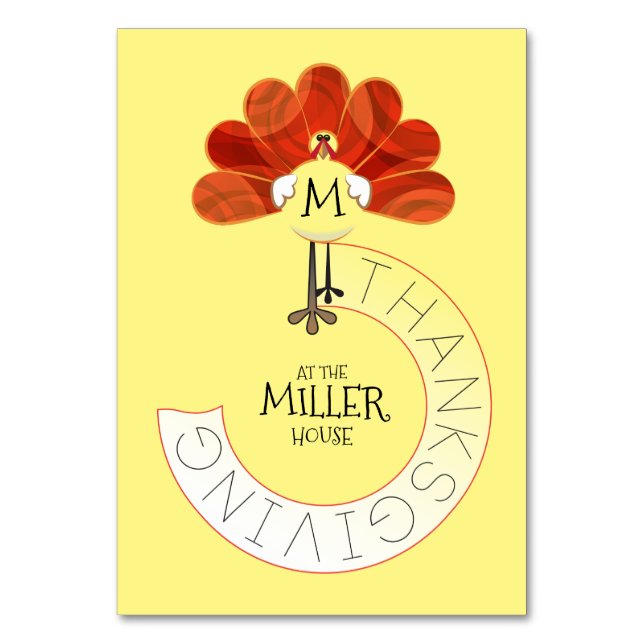 Thanksgiving Turkiet Bordsnummer (Framsidan)