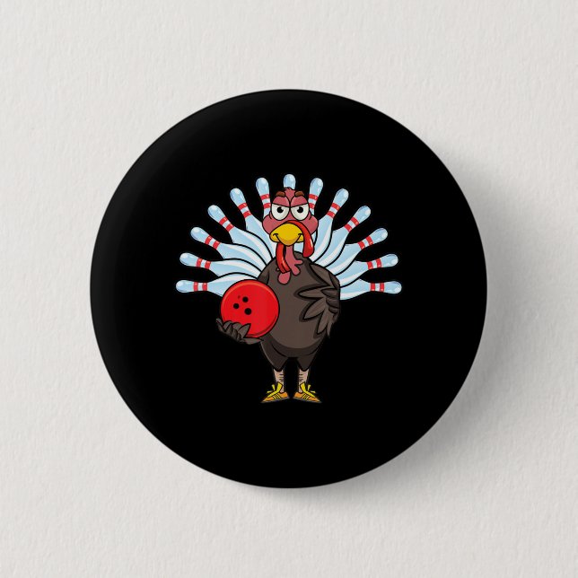 Thanksgiving Turkiet Bowling Pin Matching Team Gif Knapp (Framsida)
