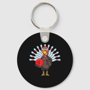 Thanksgiving Turkiet Bowling Pin Matching Team Gif Nyckelring