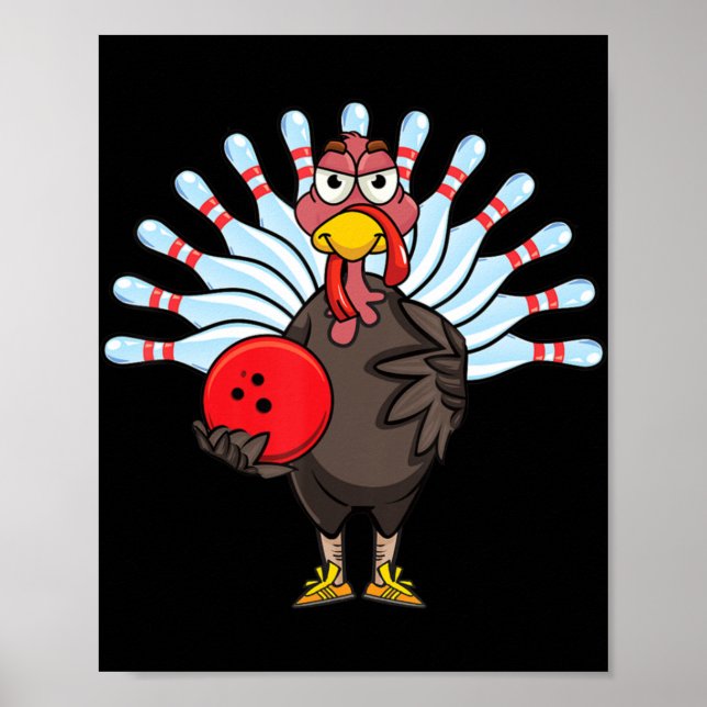 Thanksgiving Turkiet Bowling Pin Matching Team Gif Poster (Framsidan)
