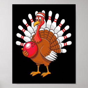 Thanksgiving Turkiet Bowling Pin Matching Team Poster