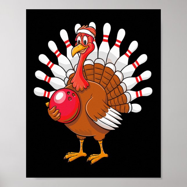 Thanksgiving Turkiet Bowling Pin Matching Team Poster (Framsidan)