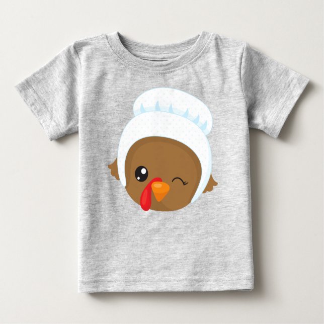 Thanksgiving Turkiet, Brown Turkiet, Pilgrim Bonne T Shirt (Framsida)