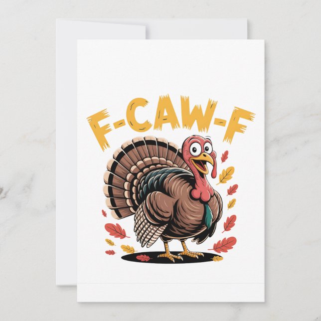 Thanksgiving Turkiet Cawing F-Caw-F Funny Kråka Spara Datumet (Framsida)
