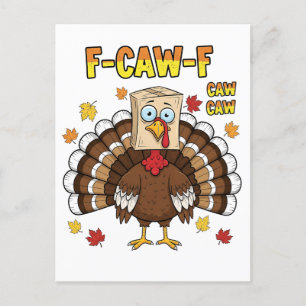 Thanksgiving Turkiet Cawing F-Caw-F Inbjudan Vykort