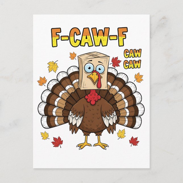 Thanksgiving Turkiet Cawing F-Caw-F Inbjudan Vykort (Framsida)