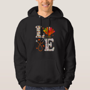 Thanksgiving Turkiet Day Stethoscope Nurse Life Hoodie