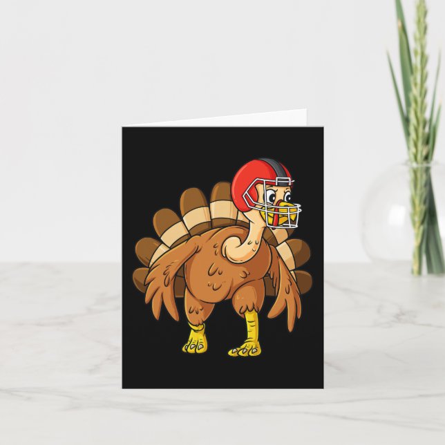 Thanksgiving Turkiet Defensiv End Football Boys Ki Kort (Framsida)