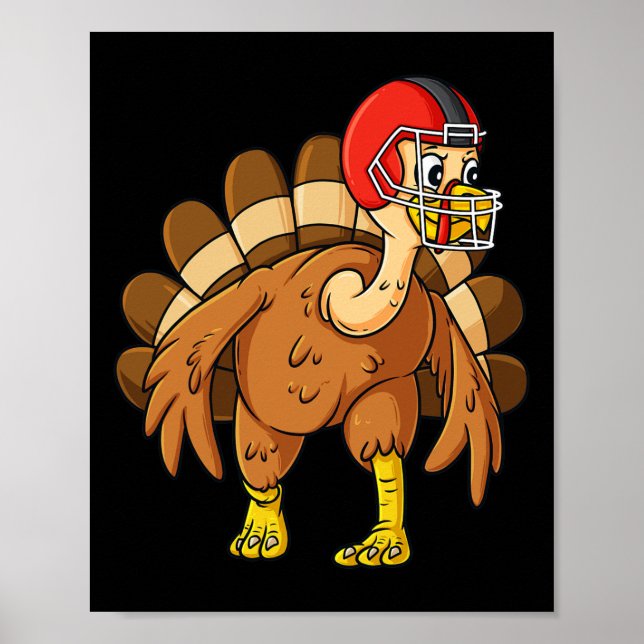 Thanksgiving Turkiet Defensiv End Football Boys Ki Poster (Framsidan)
