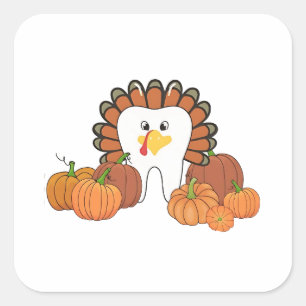 Thanksgiving Turkiet Dentaltandtjugonde tjugonde Fyrkantigt Klistermärke