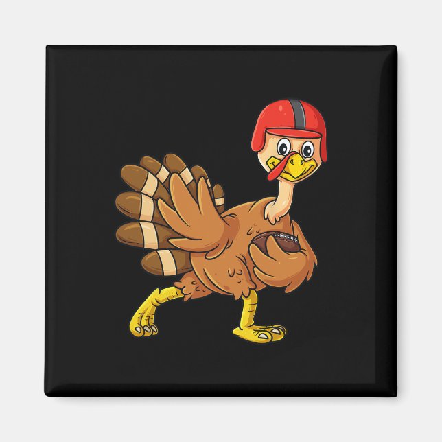 Thanksgiving Turkiet Football Player Trophy Award  Magnet (Framsidan)