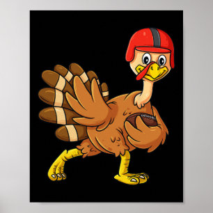 Thanksgiving Turkiet Football Player Trophy Award Poster
